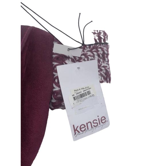 NWT Kensie Booties wine colored suede feel knit top snow boots - size 6 - Picture 9 of 9